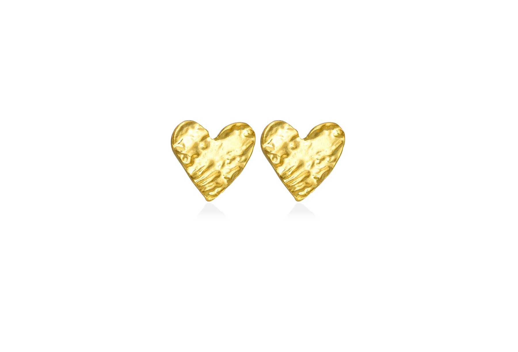 Heart Hammered Silver Earrings