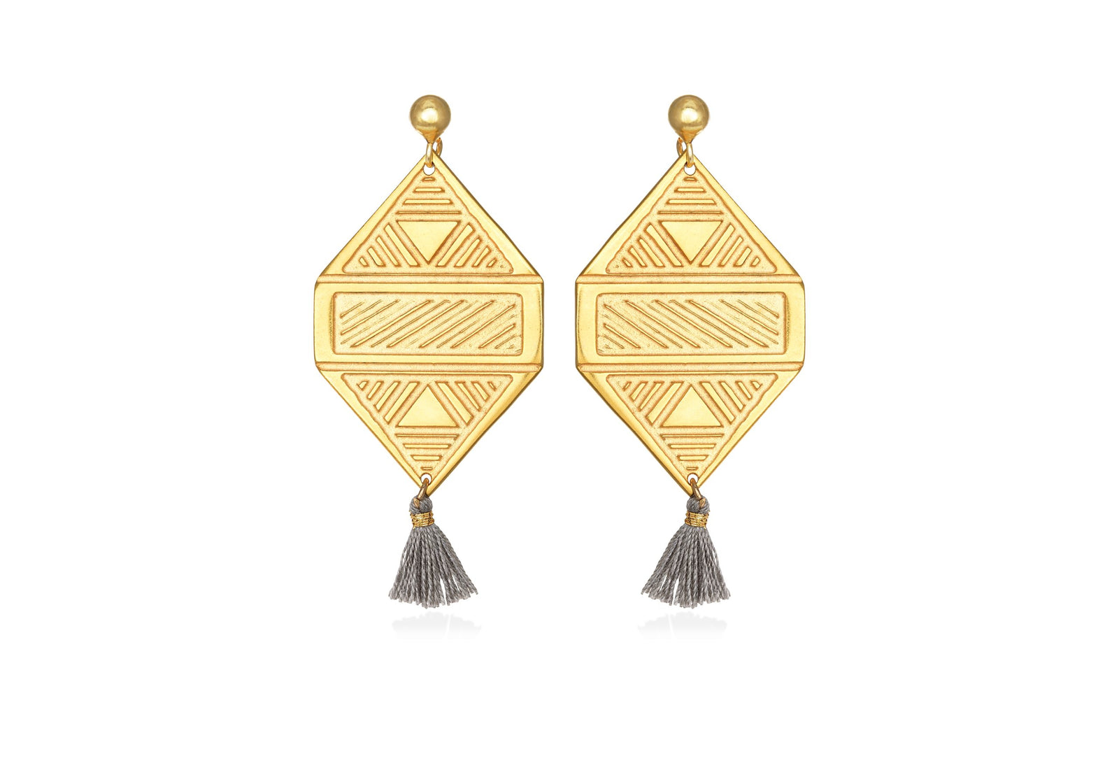 Double Triangle Philopappos Hill Engraving Earrings