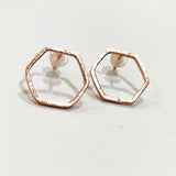 Hexagon Silver 925 Earrings