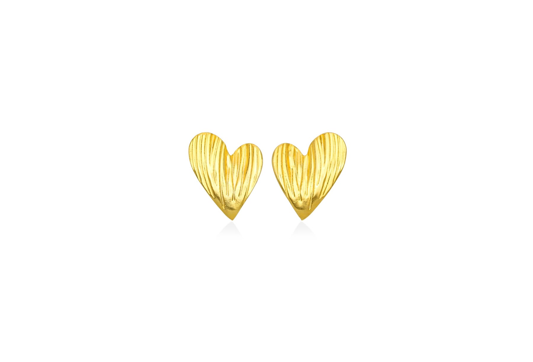 Lined Heart Silver Earrings