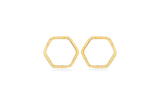 Hexagon Silver 925 Earrings