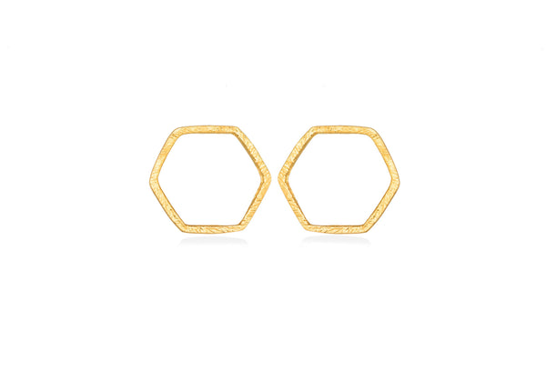 Hexagon Silver 925 Earrings