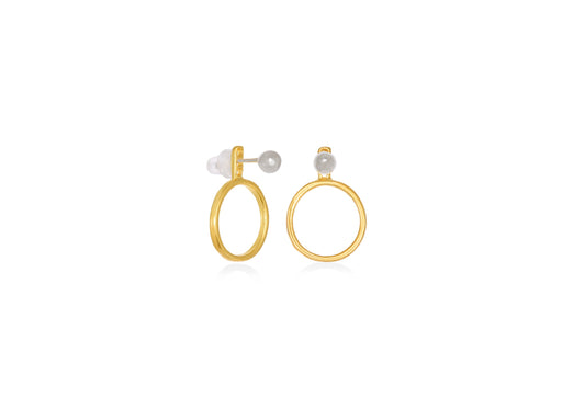 Dot and Circle Ear Jacket Earrings