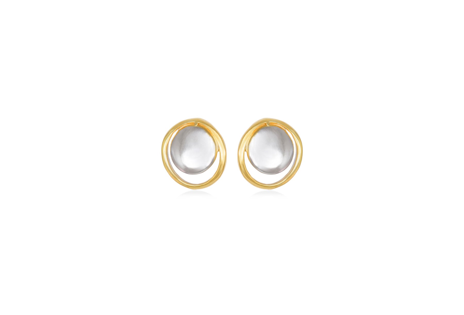 Two Circle Stud Earrings