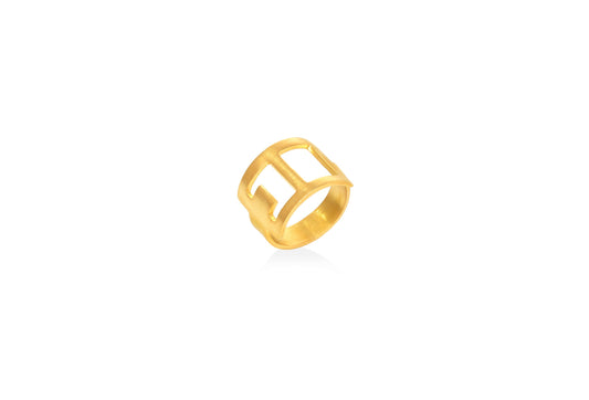 Amerika Square Silver Ring