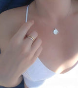 Ηammered Round Silver Necklace