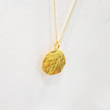 Ηammered Round Silver Necklace