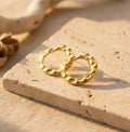 Hammered Round Silver Earrings