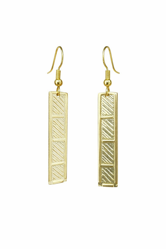 Parallel Philopappos Hill Engraving Earrings