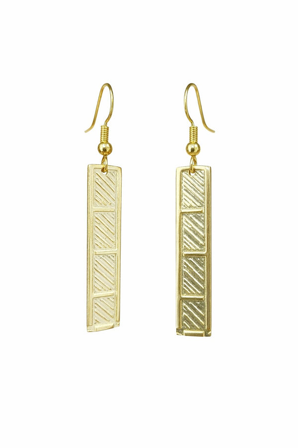 Parallel Philopappos Hill Engraving Earrings