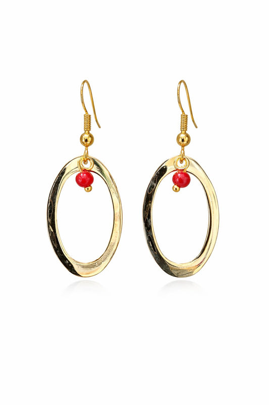 Elegant Bronze Round Openwork Earrings