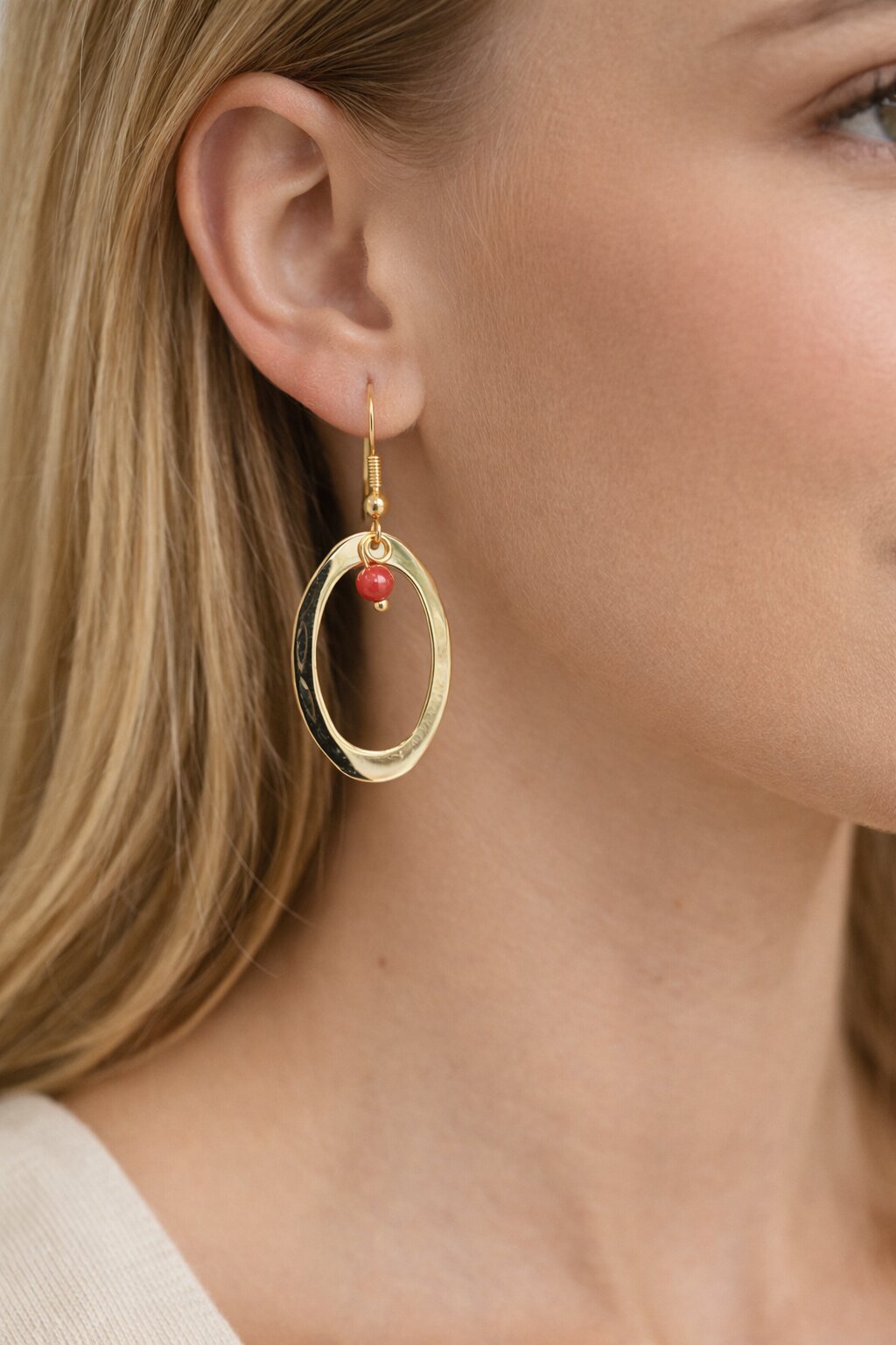 Elegant Bronze Round Openwork Earrings