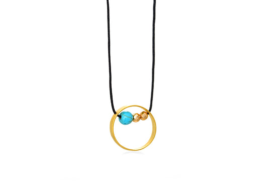 Round Blue Howlite Cotton Rope
