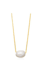 White Pearl Silver Necklace