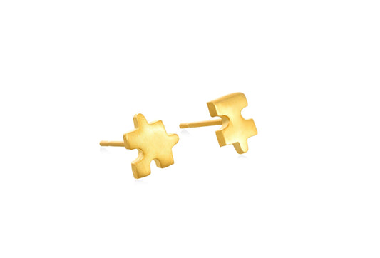 Puzzle Small Silver Earrings
