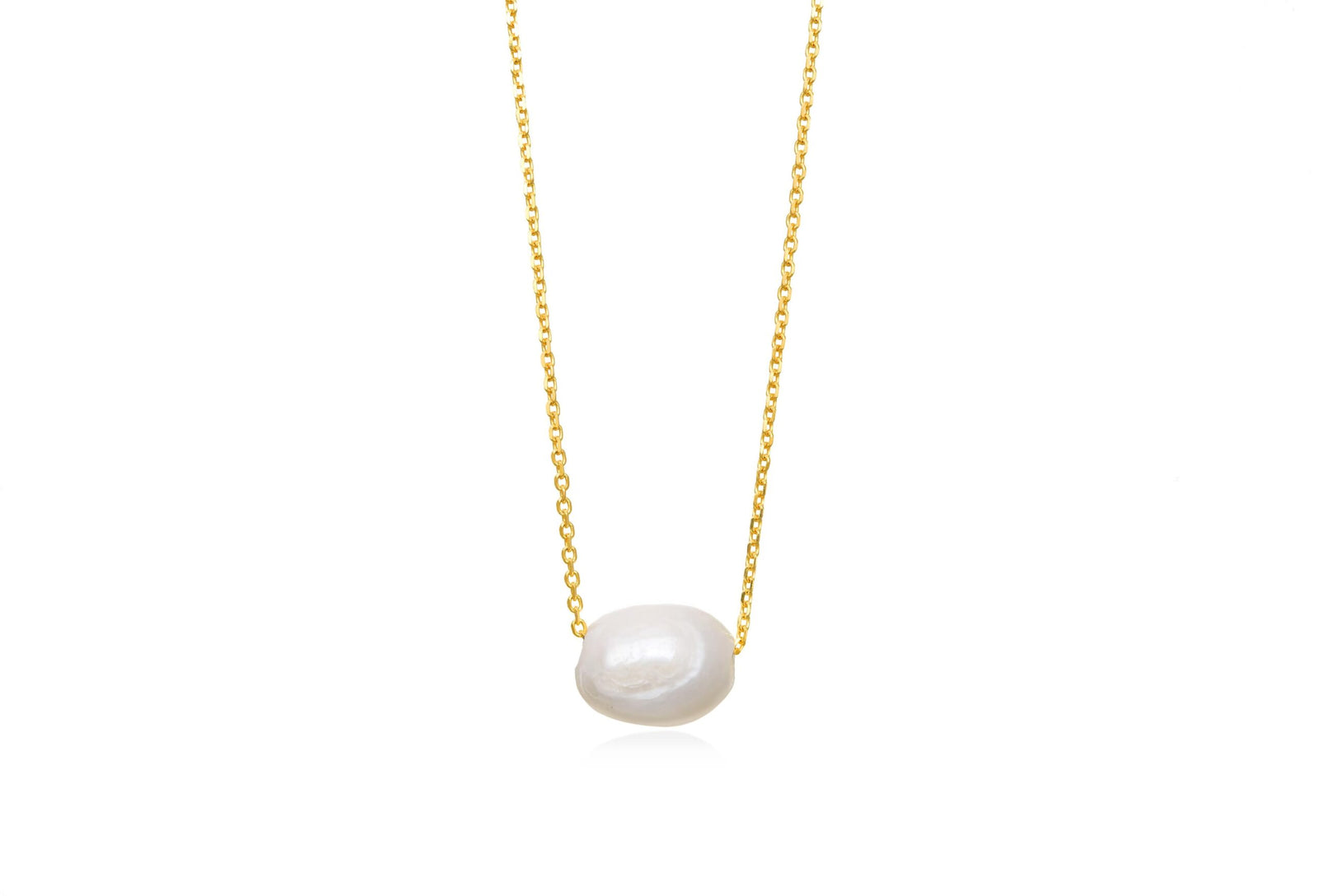 White Pearl Silver Necklace