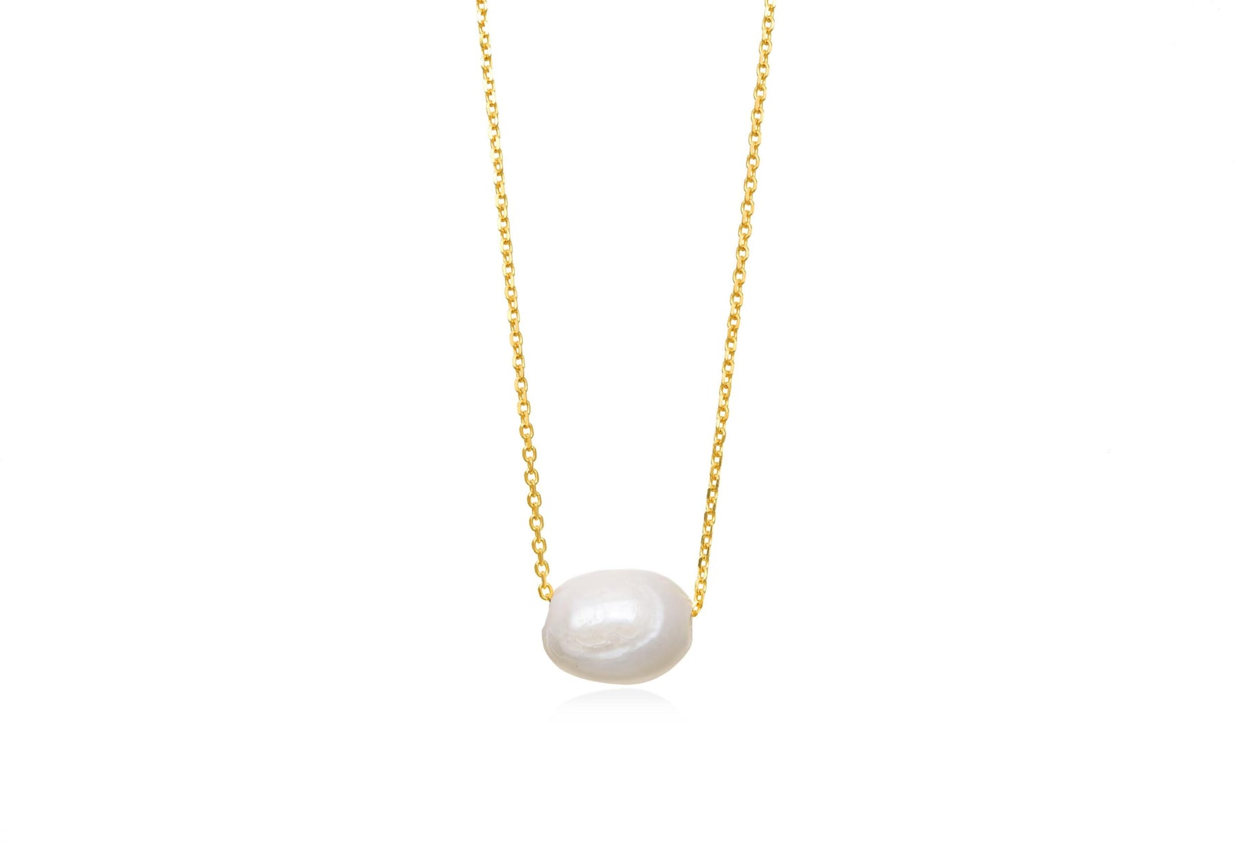 White Pearl Silver Necklace