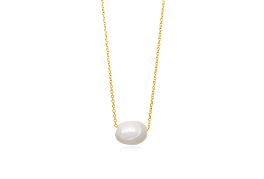 White Pearl Silver Necklace