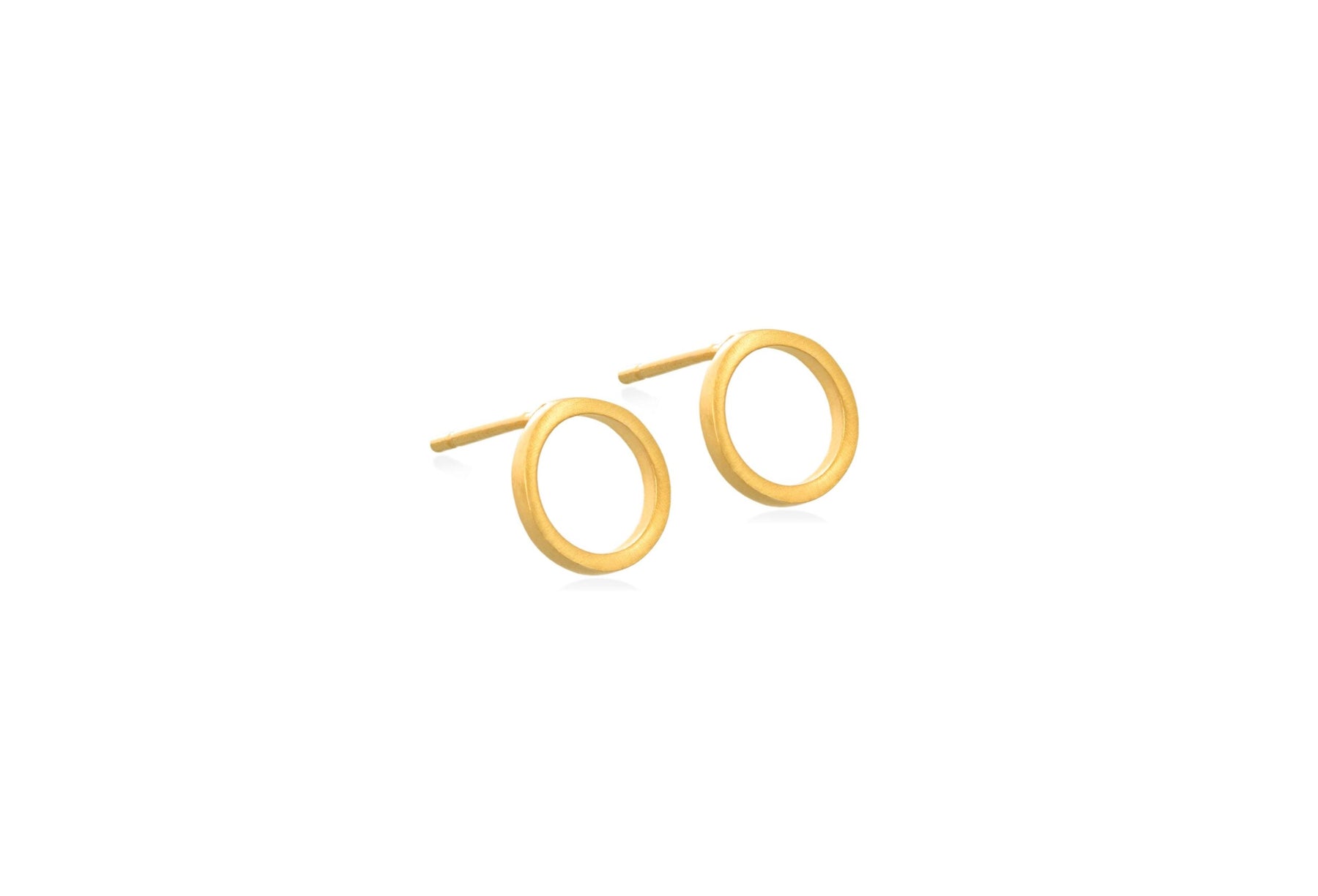 Open Round Small Silver Earrings