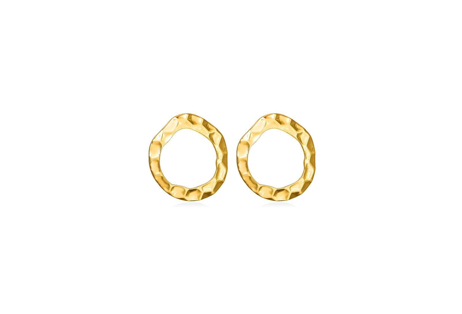 Hammered Round Silver Earrings
