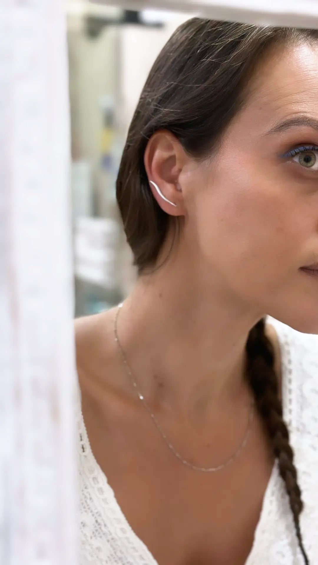 Curved Line Ear Climbers