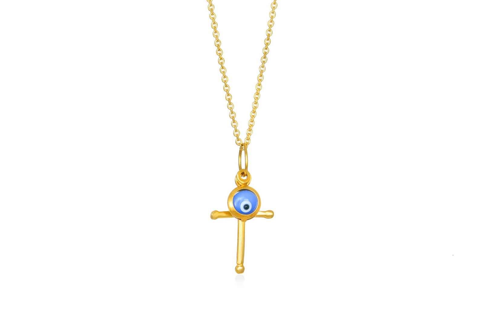 Blue eye Silver Cross