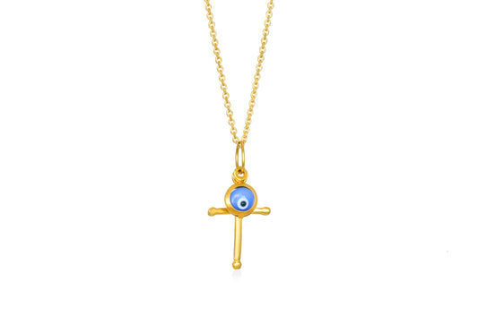 Blue eye Silver Cross