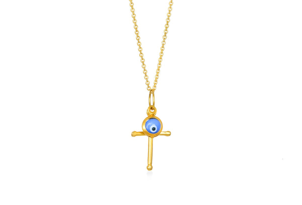 Blue eye Silver Cross