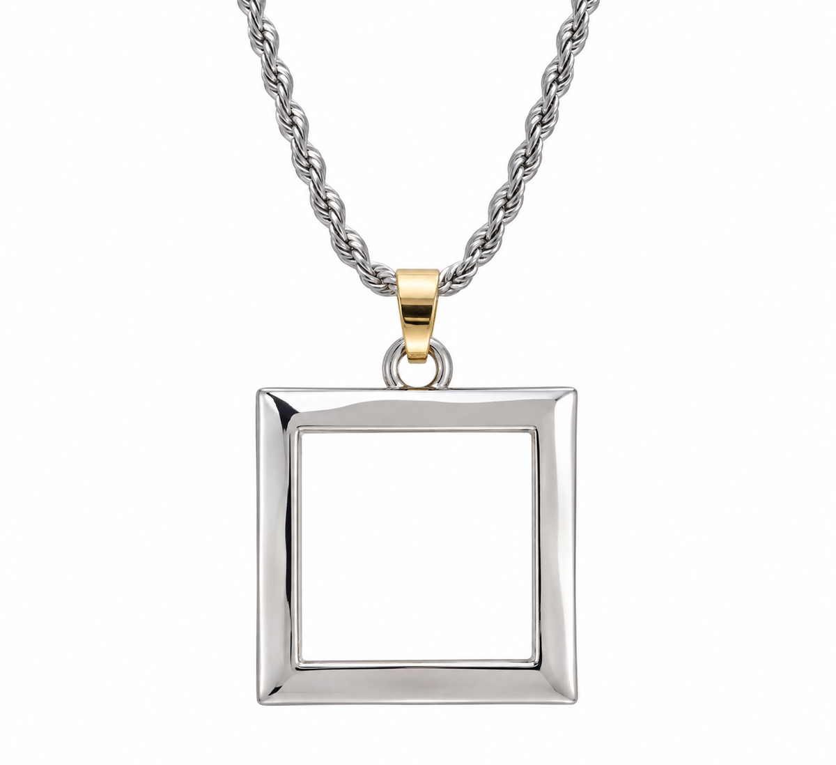 Silver Geometry – Κολιέ με Τετράγωνο από Ασήμι 925
