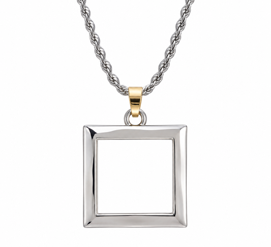 Silver Geometry – Κολιέ με Τετράγωνο από Ασήμι 925