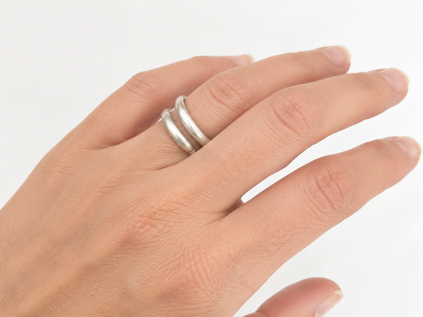 Parallel Lines Silver Ring