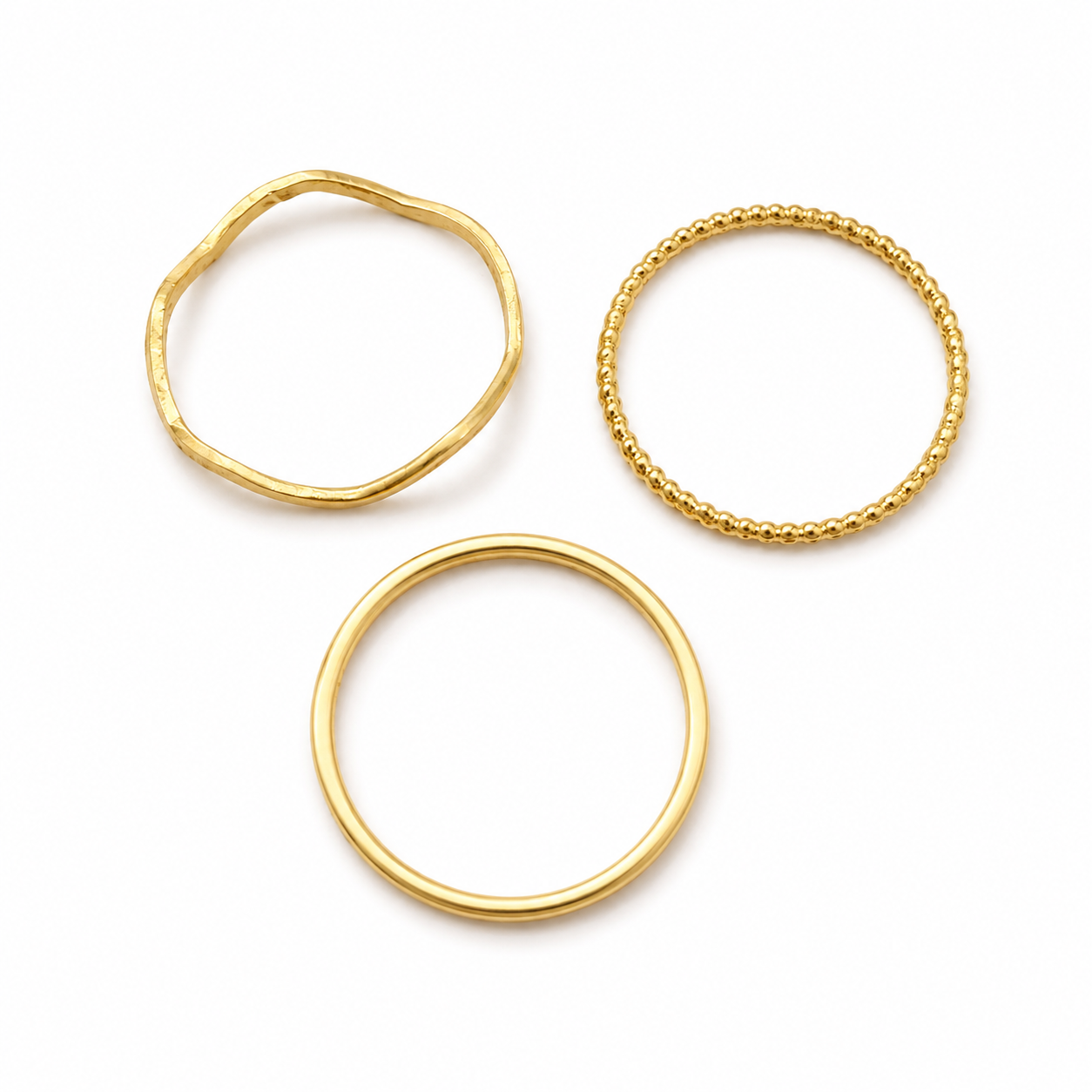 Three as Οne -Set of Three Rings  Line-Twisted-Wave