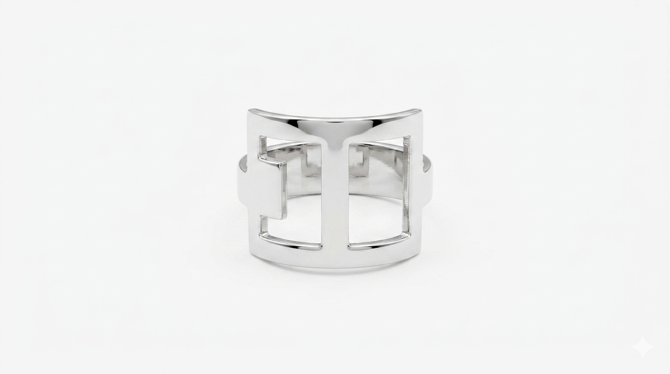 Amerika Square Silver Ring