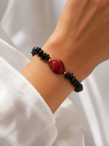 Black Tourmaline & Red Howlite Bracelet – Χειροποίητο Βραχιόλι
