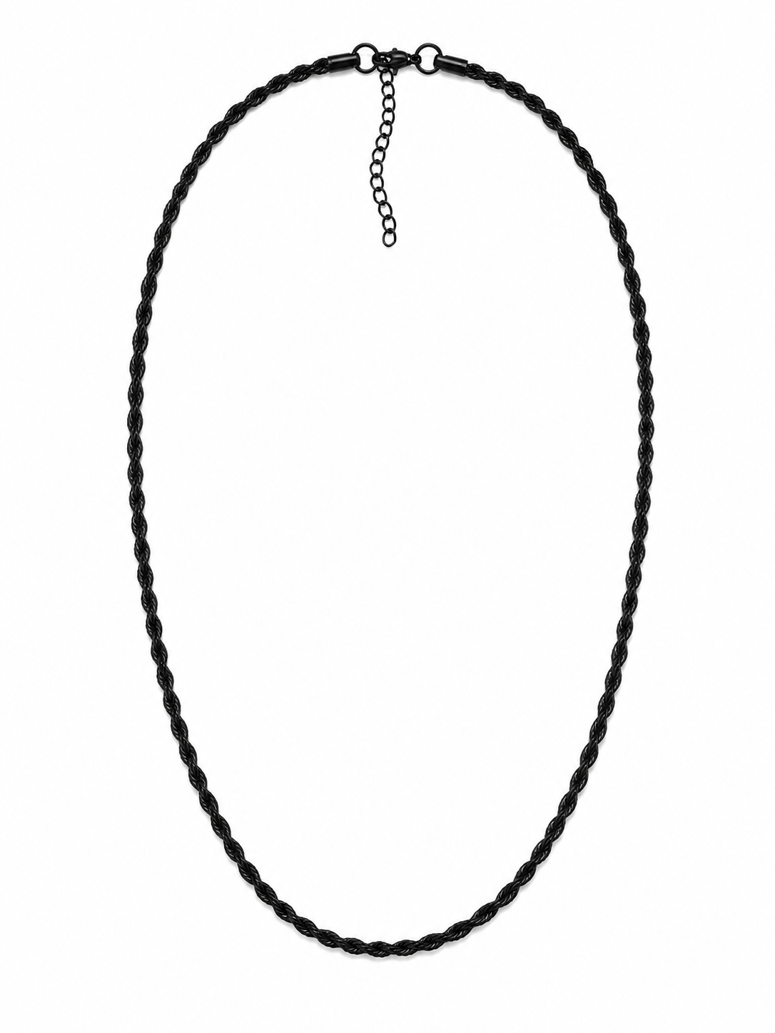 Black Rope Necklace – Ατσάλινο Ανδρικό Κολιέ 3 mm