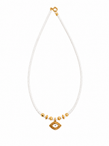 White Eye Summer Necklace – Χειροποίητο Κολιέ με Στοιχείο Μάτι