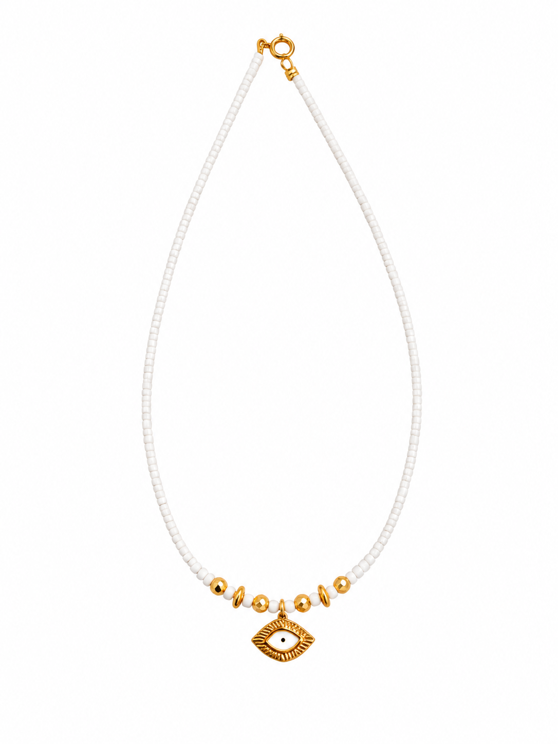 White Eye Summer Necklace – Χειροποίητο Κολιέ με Στοιχείο Μάτι