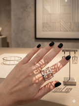 Amerika Square Silver Ring