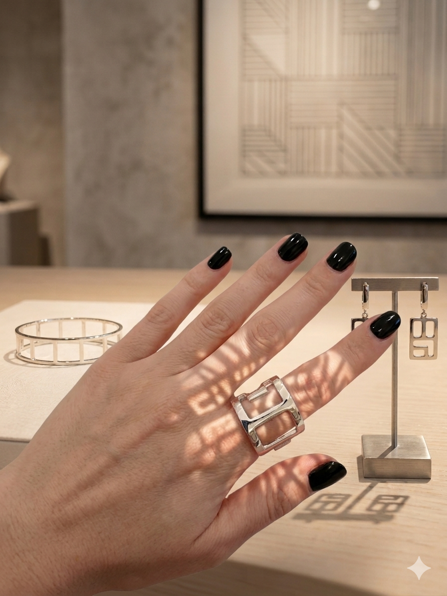Amerika Square Silver Ring