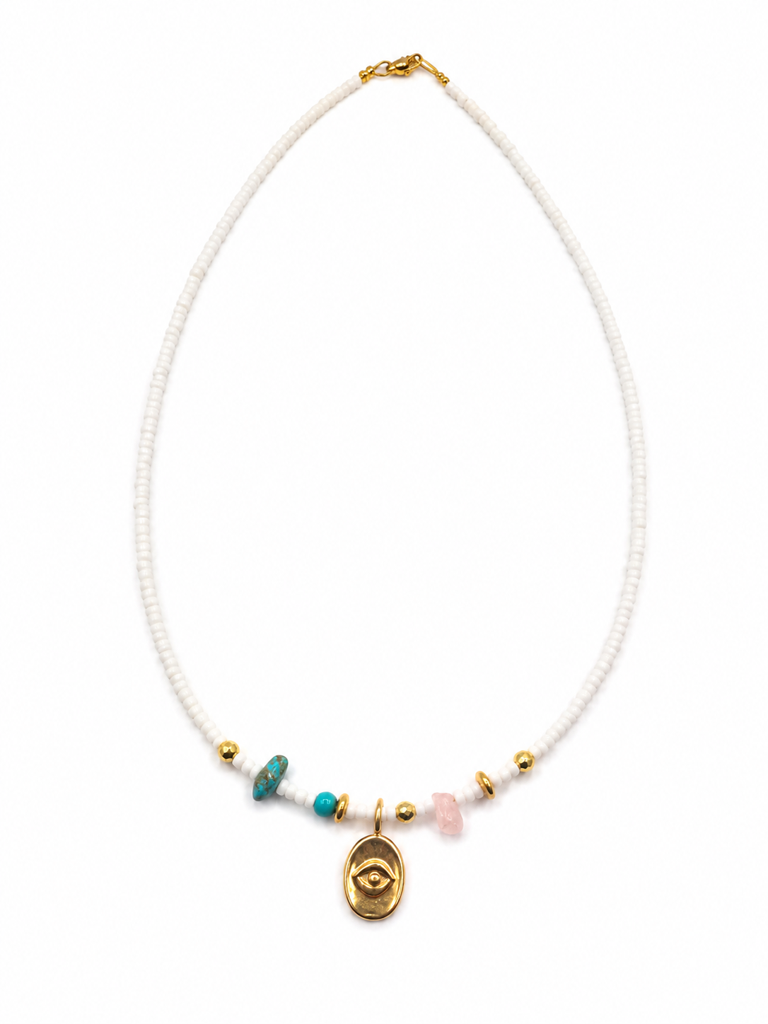 🧿 Summer Eye Necklace – Χειροποίητο Κολιέ με Μάτι