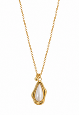 Lustre Pearl Drop – Ατσάλινο Κολιέ