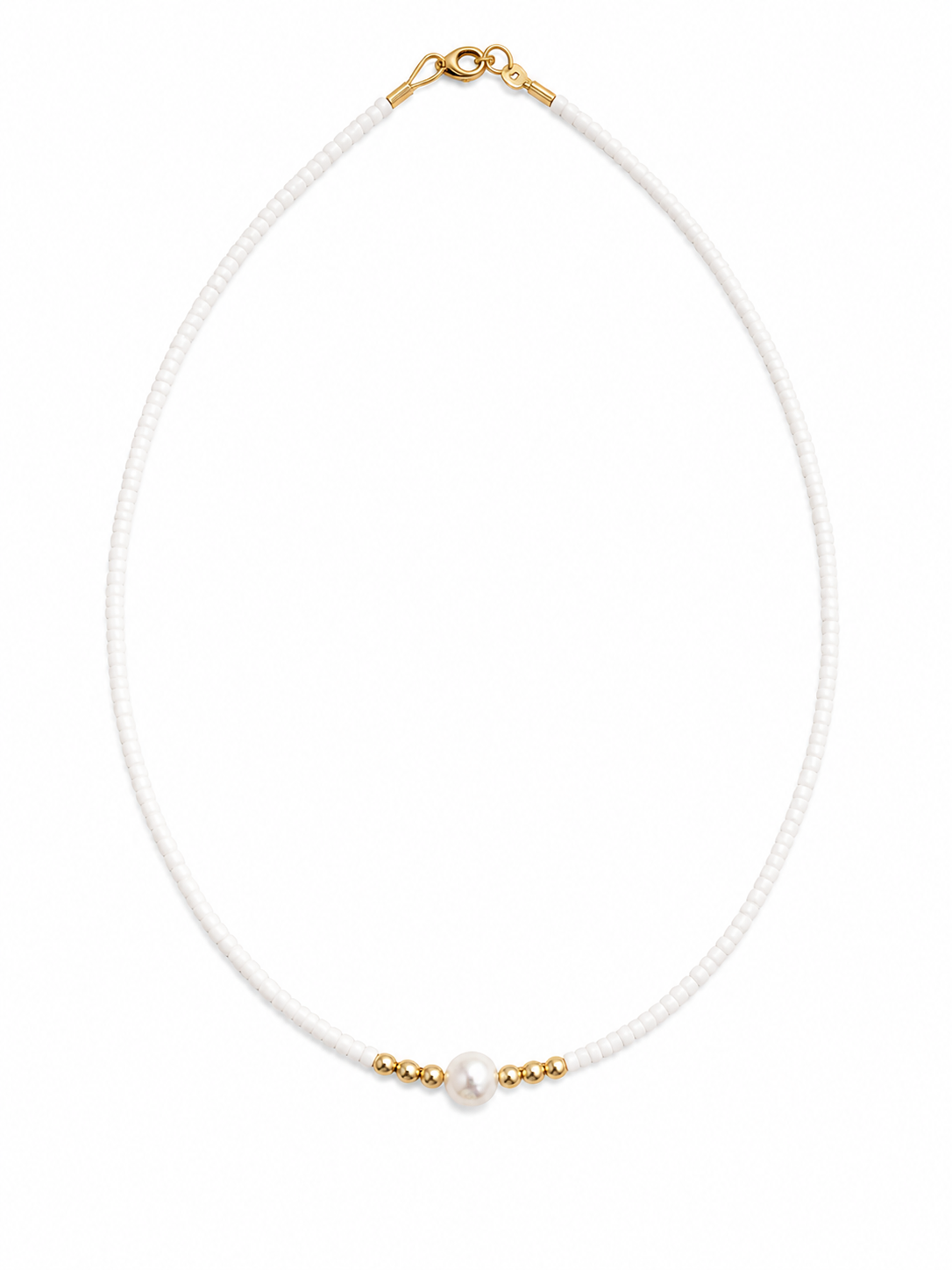 Pearl Summer Necklace – Χειροποίητο Κολιέ με Φυσικό Μαργαριτάρι Γλυκού Νερού