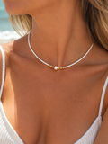 Pearl Summer Necklace – Χειροποίητο Κολιέ με Φυσικό Μαργαριτάρι Γλυκού Νερού