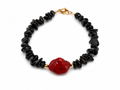 Black Tourmaline & Red Howlite Bracelet – Χειροποίητο Βραχιόλι