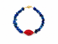Blue & Red Howlite Bracelet – Χειροποίητο Βραχιόλι με Χαολίτη