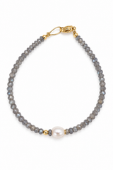 Βραχιόλι «Grey Pearl» με Κρύσταλλα & Μαργαριτάρι
