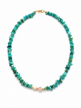 🩵 Coral & Rose Quartz Necklace – Χειροποίητο Κολιέ