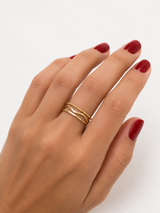 Three as Οne -Set of Three Rings  Line-Twisted-Wave