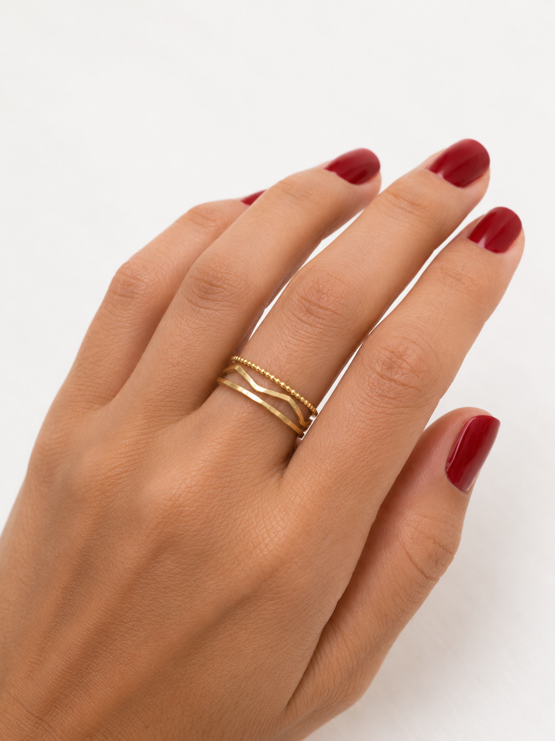 Three as Οne -Set of Three Rings  Line-Twisted-Wave