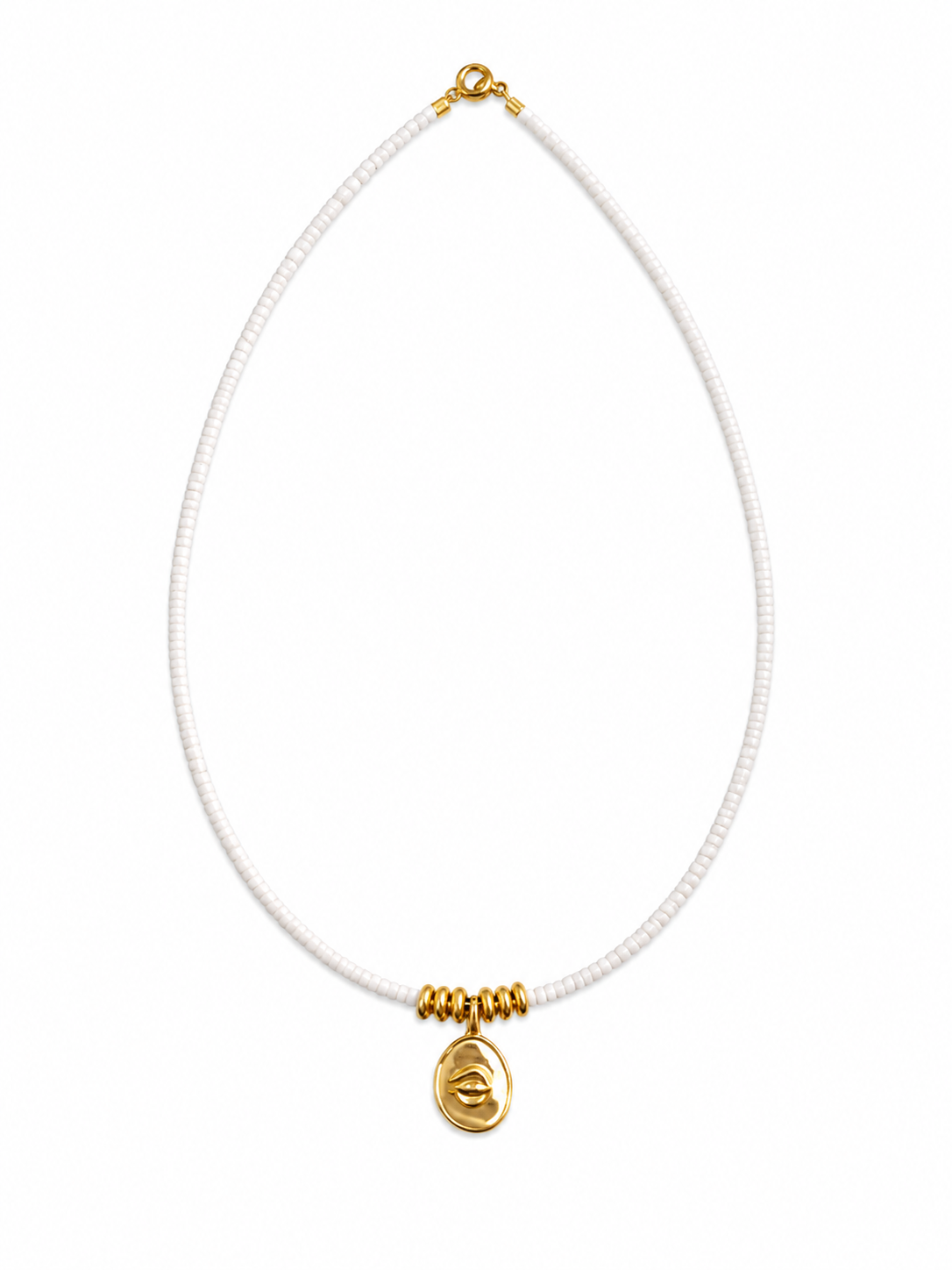 Eye Summer Necklace – Χειροποίητο Κολιέ με Χρυσό Στοιχείο Μάτι